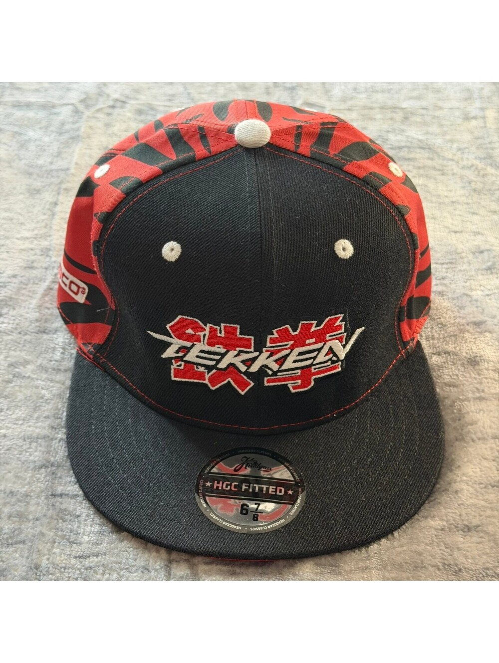 Headgear Classics Tekken Zebra Fitted Hat Men's 6 7/8 Red Black Namco